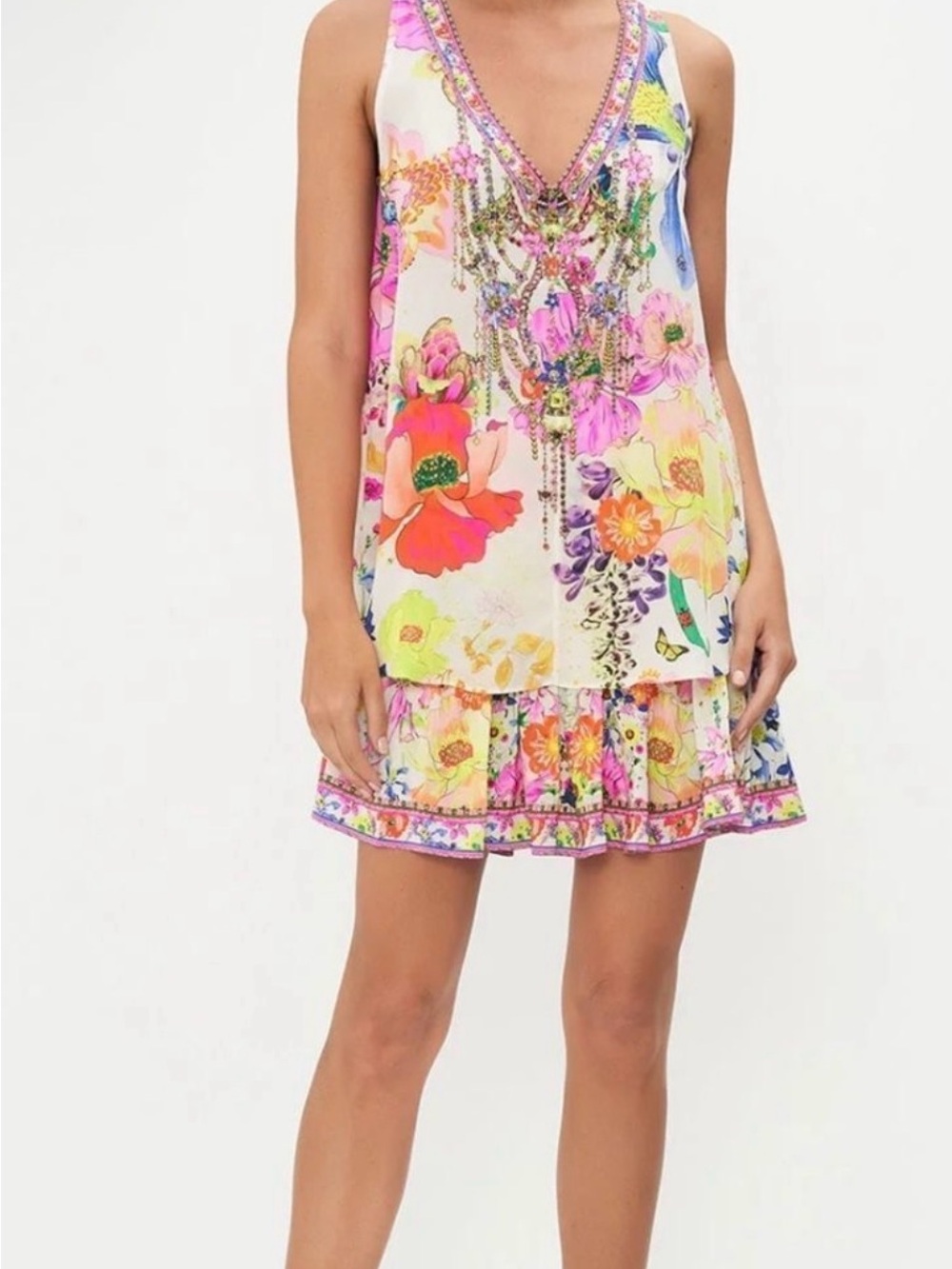 Camilla NWT Fairy Gang V Neck Button Back 100% Silk Top - Picture 2 of 13
